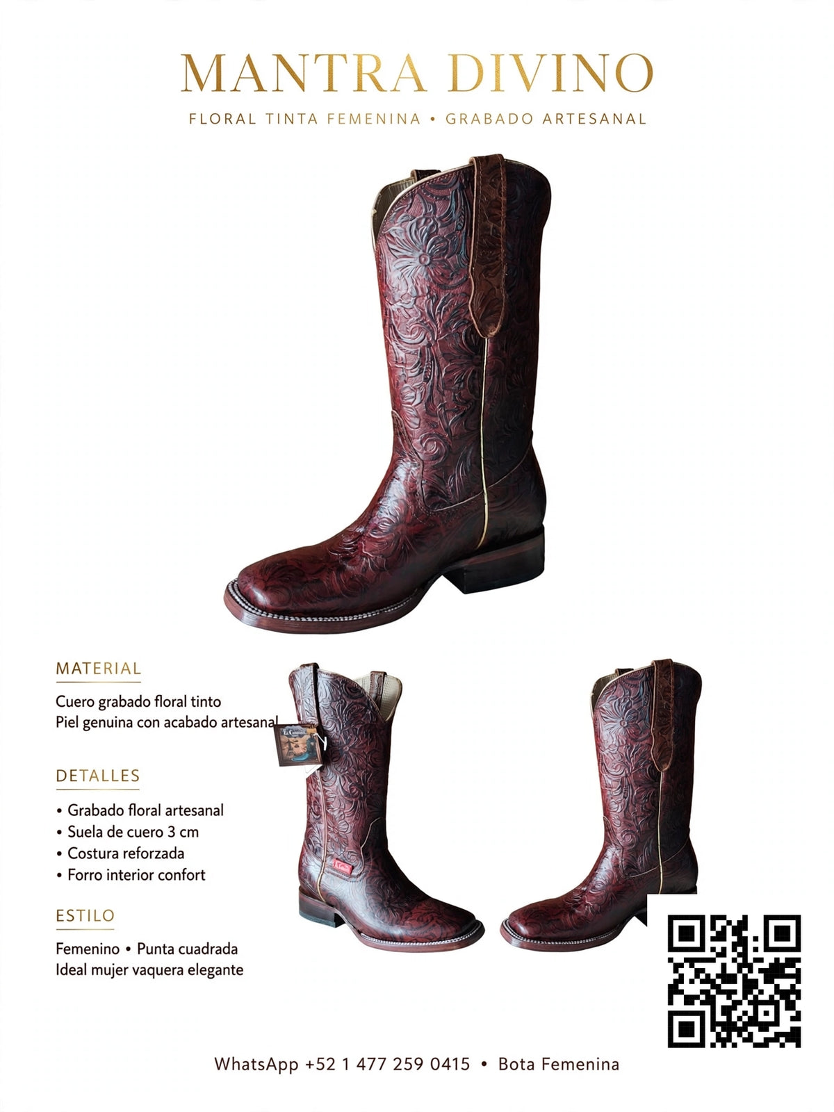 Bota para Dama color Coñag.